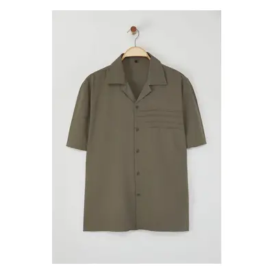 Trendyol Limited Edition Khaki Regular Fit Linen Blend Shirt