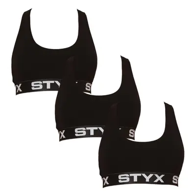 3PACK dámská podprsenka Styx sport černá