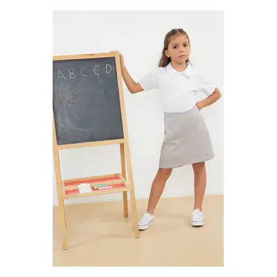 Trendyol Grey Regular Plain Knitted Shorts School Skirt