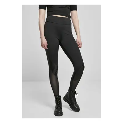 Dámské legíny Highwaist Mixed Tech černo/černé