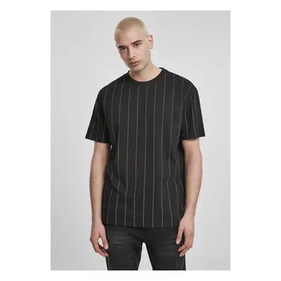 Oversized Pinstripe Tee černé