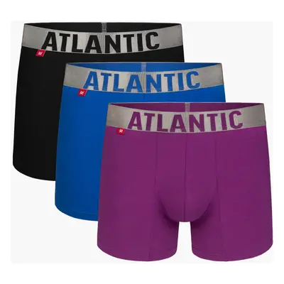 Pánské sportovní boxerky ATLANTIC 3Pack - černé/modré/fialové