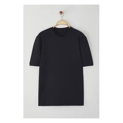 Trendyol Dark Navy Blue Regular/Normal Cut Basic Shoulder Slim Cut T-Shirt