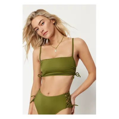 Trendyol Khaki Strapless Tunnel Core Bikini Above