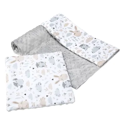 Medi Partners Quilt + pillow 35x30 cotton + minky – Polana + gray Minky