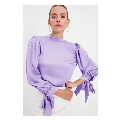 Trendyol Lilac Lacing Detail Woven Woven Blouse