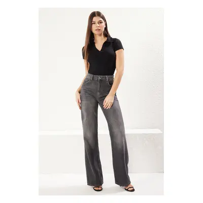 Trendyol Black High Waist Wide Leg Jeans