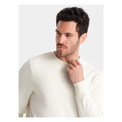 Ombre BASIC men's non-stretch cotton sweatshirt - cream