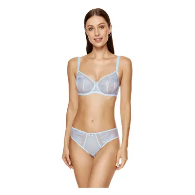 Gorteks Mable soft bra with embroidery blue