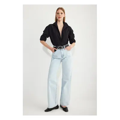 Trendyol Light Blue High Waist Wide Leg Jeans