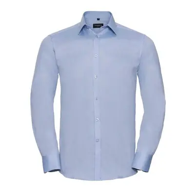 Men's Long Sleeve Herringbone Shirt Russell