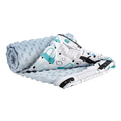 Medi Partners Blanket cotton + minky – Cars + blue minky