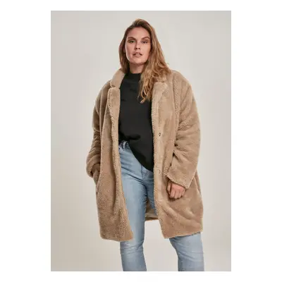 Dámský oversized Sherpa Coat pískový