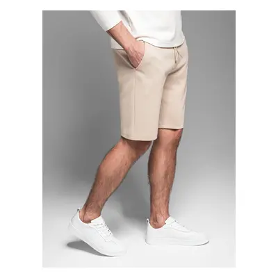 Ombre Casual men's SLIM FIT jacquard knit shorts - beige