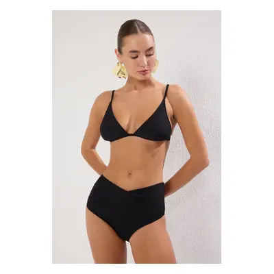 Trendyol Black High Waist Regular Core Bikini Bottom