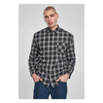 Oversized Check Shirt půlnoční/bílá