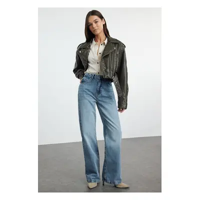 Trendyol Blue High Waist Wide Leg Jeans