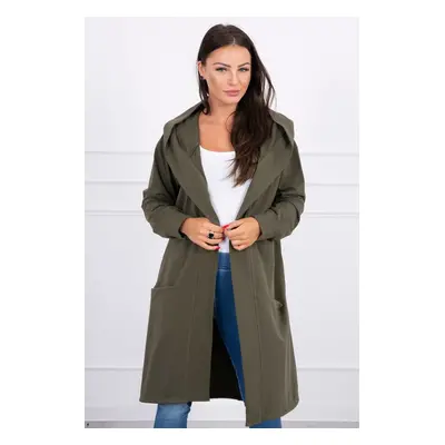 Pelerína s kapucí oversize khaki