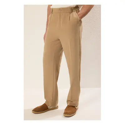 Trendyol Beige Wideleg Baggy Relaxed Fit Woven Fabric Trousers