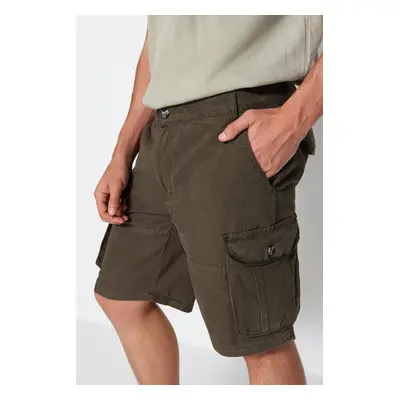 Trendyol Khaki Regular Fit Cargo Pocket Shorts