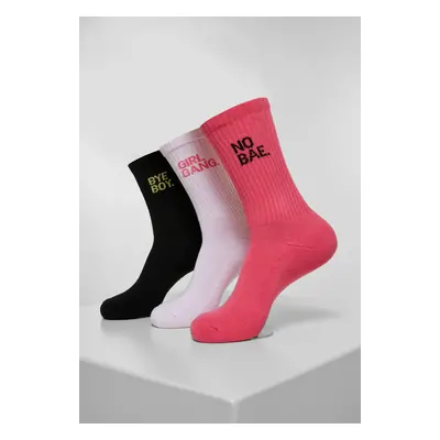 Girl Gang Socks 3-Pack pink/wht/blk