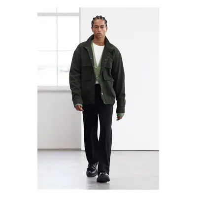 Trendyol Limited Edition Dark Khaki Regular Fit Pocket Detailed Gabardine Seasonal Jacket Coat