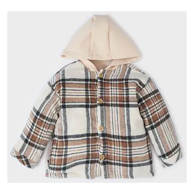 DEFACTO Baby Boy Hooded Check Flannel Long Sleeve Shirt