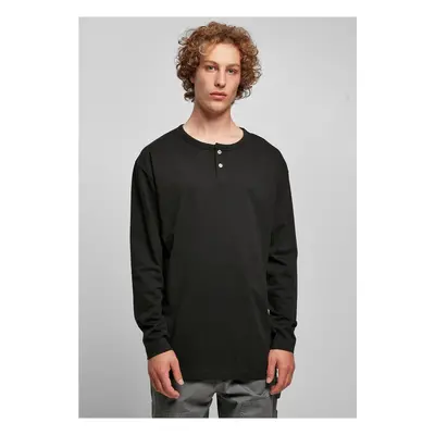 Bio Oversized Henley Longsleeve černý