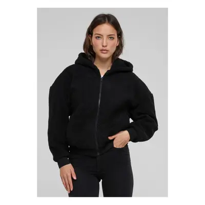 Dámská oversized mikina Sherpa Zip Hoody černá