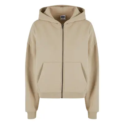 Dámská mikina Boxy Zip Hoody - béžová