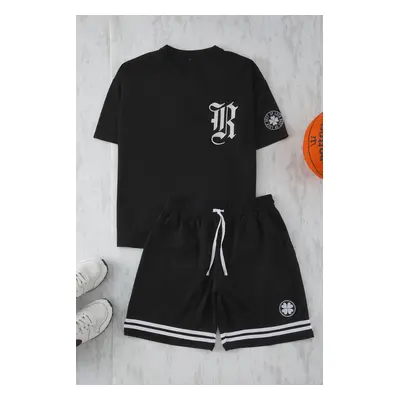 Trendyol Black College Oversize/Wide Cut Tracksuit