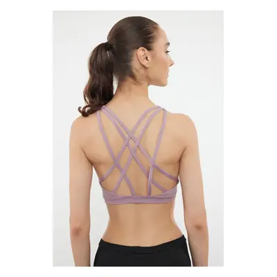 Trendyol Dusty Rose Support/Shaping Back Cross String Strap Knitted Sports Bra