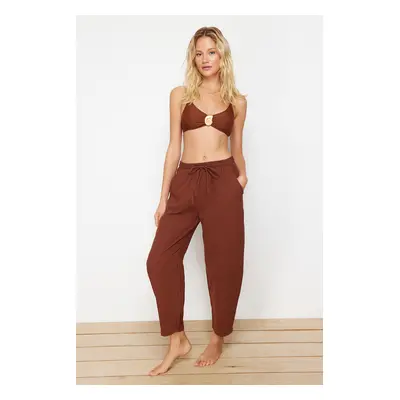 Trendyol Brown Woven Muslin 100% Cotton Beach Trousers