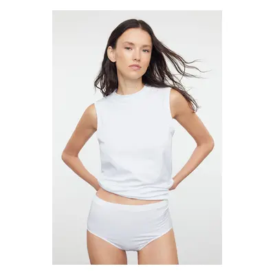 Trendyol White Cotton High Neck Knitted Underwear Undershirt