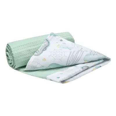 Medi Partners Blanket cotton + cotton Waffle – Ocean + mint Waffle