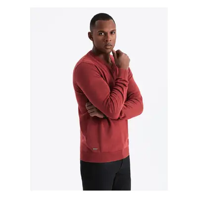 Ombre Men's wash sweater with v-neck - red