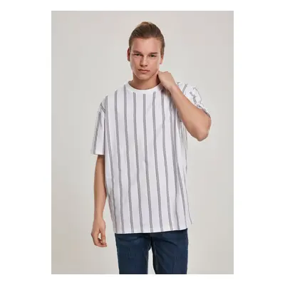 Těžké oversized tričko AOP Stripe bílá/námořnická