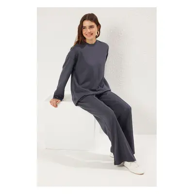 Trendyol Anthracite Soft Texture Knitted Tracksuit