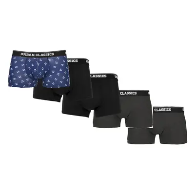 Pánské boxerky 5-pack kotva aop+blk+blk+cha+cha