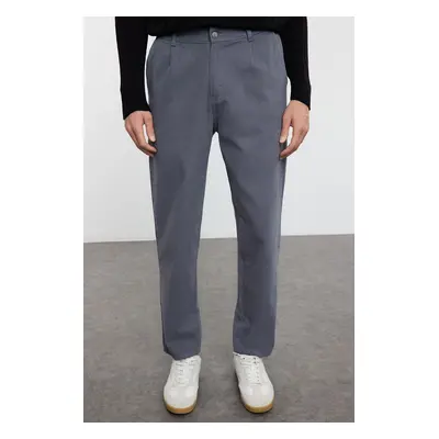 Trendyol Anthracite Pleated Cargo Pocket Woven Gabardine Trousers