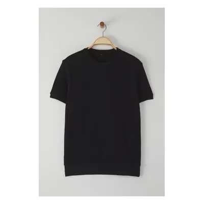 Trendyol Black Regular Cut Crew Neck Cotton Basic T-Shirt