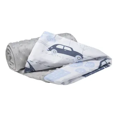 Medi Partners Blanket cotton + minky – Retro Cars + gray Minky