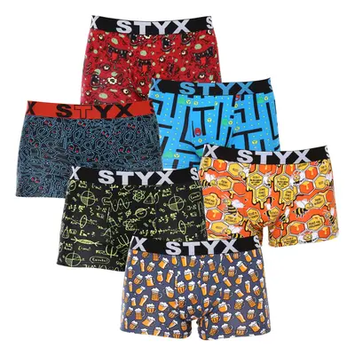 6PACK pánské boxerky Styx art sportovní guma vícebarevné