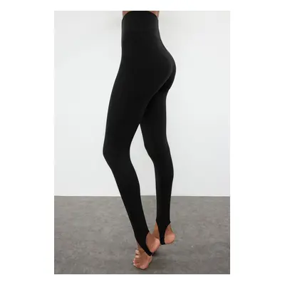 Trendyol Black Brushed Soft Fabric Füzo Full Length Yoga Knitted Sports Leggings