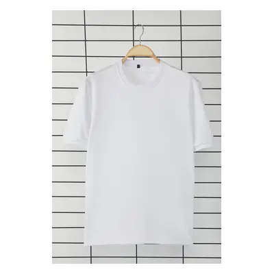 Trendyol White Regular/Normal Cut Basic Shoulder Slim Cut T-Shirt