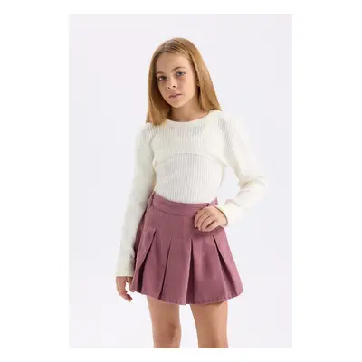 DEFACTO Girl's Fitted Crew Neck Knitwear Sweater