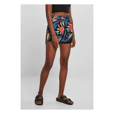 Dámské černé šortky AOP Viscose Resort Shorts