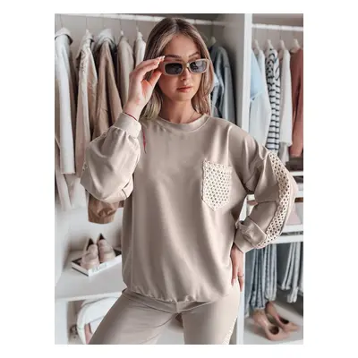 Bluza damska oversize LUXEEN mokka Dstreet