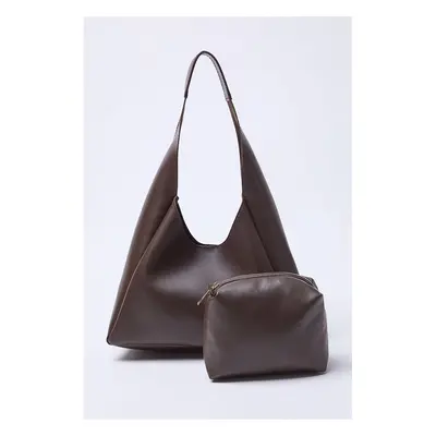 Trendyol Dark Brown Puppy Oval Women's Shoulder Bag