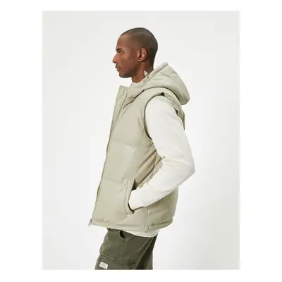 Koton Puffer Vest Slim Fit Hooded Zippered Pocket